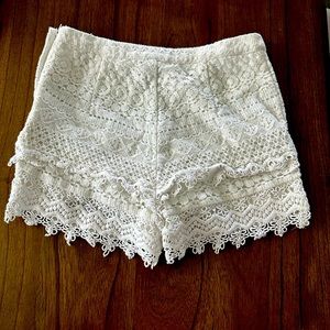 White Lace Shorts
